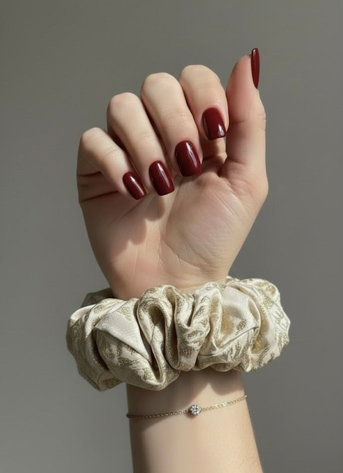 Chouchou Héliade – Brocard Crème & Or Scintillant